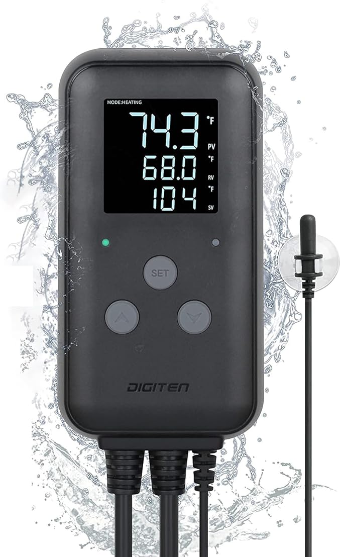 Greenhouse Temperature Controller Digital Waterproof Thermostat for Home Brewing, Fermentation, Breeding, Incubation, Terrarium, Heating & Cooling, 110V 10A 1100W