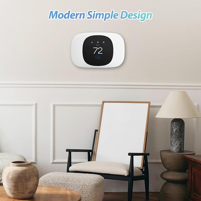 Trim Plate Compatible with ecobee Smart Thermostat Essential, Wall Plate Bracket Cover, Programmable Thermostat Accessory, Practical Kit, Bracket Mount Cover, Stylish Design