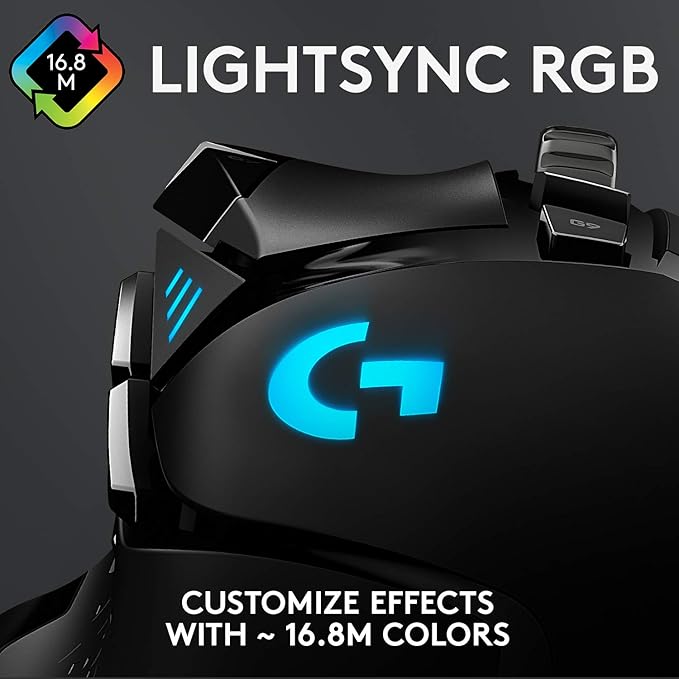 Logitech G502 HERO High Performance Wired Gaming Mouse, HERO 25K Sensor, 25,600 DPI, RGB, Adjustable Weights, 11 Buttons, On-Board Memory, PC/Mac