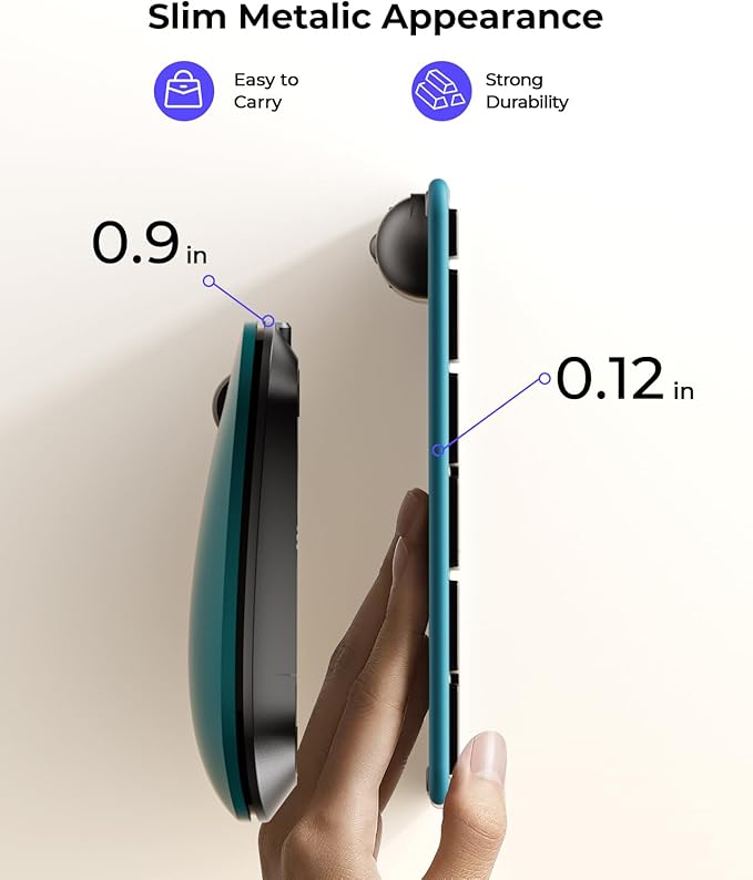 seenda Bluetooth Keyboard and Mouse for Mac, SKM64-2 Multi-Device Rechargeable Slim Wireless Keyboard Mouse Stainless Steel Full Size, Compatible with MacBook Pro/Air, iPad, Mac - Black Blue