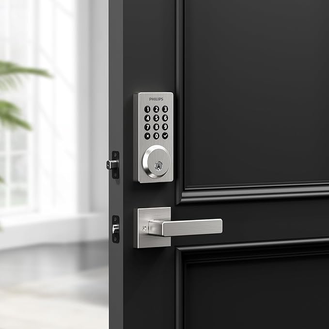 Philips WiFi Smart Lock, Smart Locks for Front Door, Keyless Entry Door Lock, Smart Lock Keypad Deadbolt, Buit-in WiFi, APP Remote Access, Auto Locking, Work with Alexa & Google Assistant