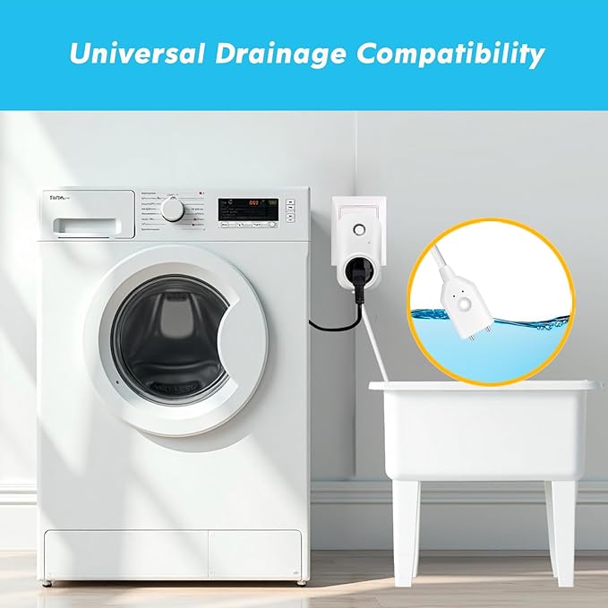 Smart Overflow Detection Sensor - Water Overflow Alarm with Real-Time Alerts for Home, Office & Basement Protection