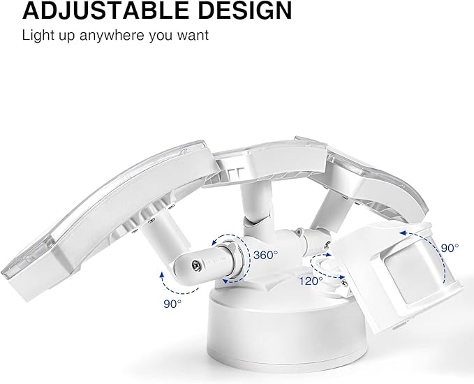 Motion Sensor Outdoor Lights - 4600LM LED Security Lights, Dusk to Dawn, IP65 Waterproof, 3 Adjustable Head Motion Detector Flood Lights for Garage, Yard, Porch