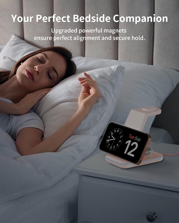 Wireless Charging Station for Apple Devices: 3 in 1 Phone Charger Stand for iPhone 16 15 14 13 12 11 SE X Pro Max - Apple Watch Ultra/10/9/8/SE/7/6/5/4/3 - AirPods Pro 2 3 4