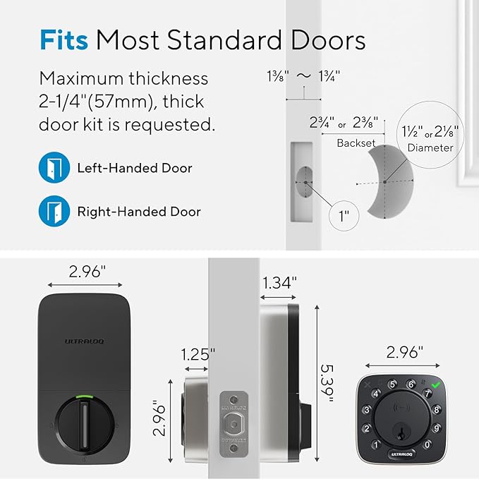 ULTRALOQ Bolt NFC WiFi Smart Lock, Keyless Entry Deadbolt with iPhone/Android Tap, App Remote Control, Keypad, Works with Apple Home, Siri, Alexa, BHMA Certified, Easy Install, 10 Mo. Battery
