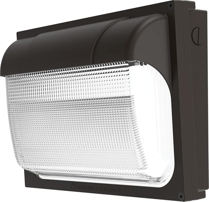 Lithonia Lighting 13" LED Wall Pack Outdoor Light Fixture, Building Wall Light, Adjustable Lumens, 4000K Cool White, MVOLT 120-277V, IP65, Glass Lens, Bronze (TWX2 LED ALO 40K MVOLT DDBTXD)