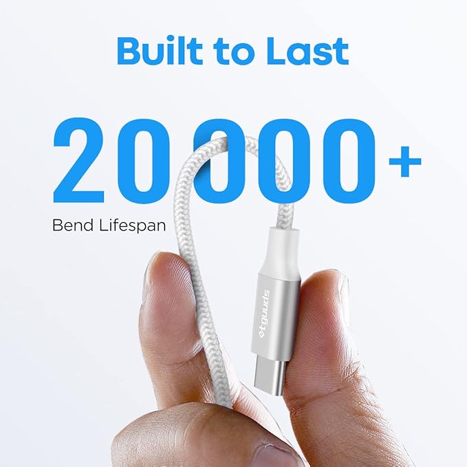 etguuds USB to USB C Cable 2ft, 2-Pack USB A to Type C Charger Cord Fast Charging for Samsung Galaxy A15 A25 A35 A55 A54, S24 S23 S22 S21 S20 S10 S10E, Note 20 10, Moto G, for iPhone 16 15, White