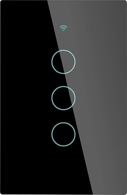 MOES ZigBee Smart Touch Wall Light Switch,Requires Tuya ZigBee Hub,No Neutral Wire/N+L Wiring,No Capacitor,Smart Life Tuya 2/3 Way Remote Control, Work with Alexa Google Home, 2MQTT,3 Gang Black