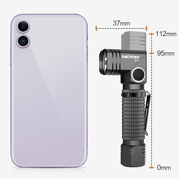 NICRON Flashlight, 700 Lumens 90 Degree Pocket Flashlight Rechargeable IP65 Waterproof 5 Modes for Camping, Outdoor, Hiking, Car Repairing