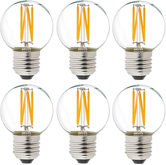 LiteHistory Dimmable g16.5 led Bulb 40W g16 1/2 led Edison Bulb 2700K 4W e26 Globe Light Bulbs for Ceiling Fan,Chandelier,Vanity Light Bulb AC120V 400lm 6Pack