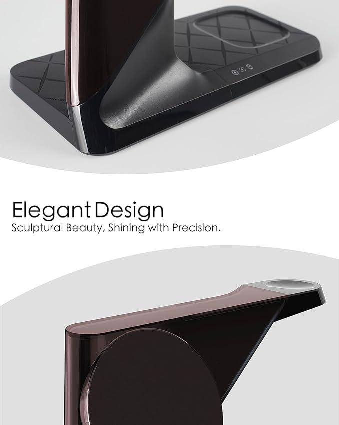 3 in 1 Charging Station for Apple Devices, Mag-Safe Charger Stand, Wireless Charger for iPhone 16/15/14/13/12 Series,& AirPods,& iWatch, Adapter Not Included