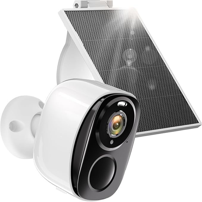 Rraycom Security Cameras Wireless Outdoor with Solar Panel, Battery Powered 2K Color Night Vision Cameras for Home Security, AI Motion Detection, Two-Way Audio, Works w/Alexa