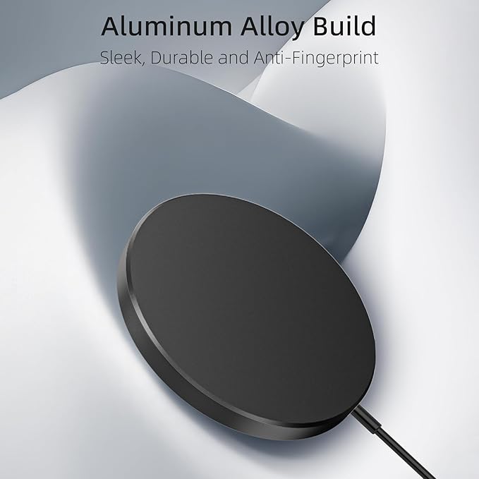 Magnetic Wireless Charger Charging Pad: 15W Qi Fast Portable for iPhone 16e 16 15 14 13 12 Series & AirPods 4 3 2 Pro - Google Pixel 10 Series & Galaxy S25 Qi2 Ready - USB-C/A Dual Ports, 3 Pack Black