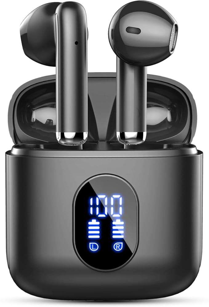 Bluetooth 5.4 Earbuds, 36H Bass Stereo Wireless Headphones, 4 ENC Mic, IPX7 Waterproof, USB-C, 3g Lightweight Earbuds for Sports/Work 【2025】