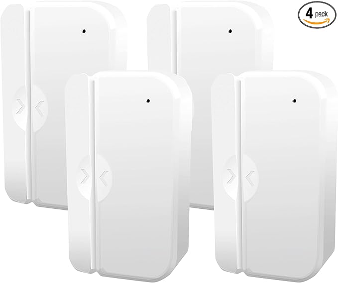 Feit Electric Smart WiFi Door and Window Sensor, Battery Powered, 2.4GHz No Hub Required, Remote Home Monitoring, Not Compatible with Other Security Systems, MOT/Door/WiFi/BAT (Pack of 4)