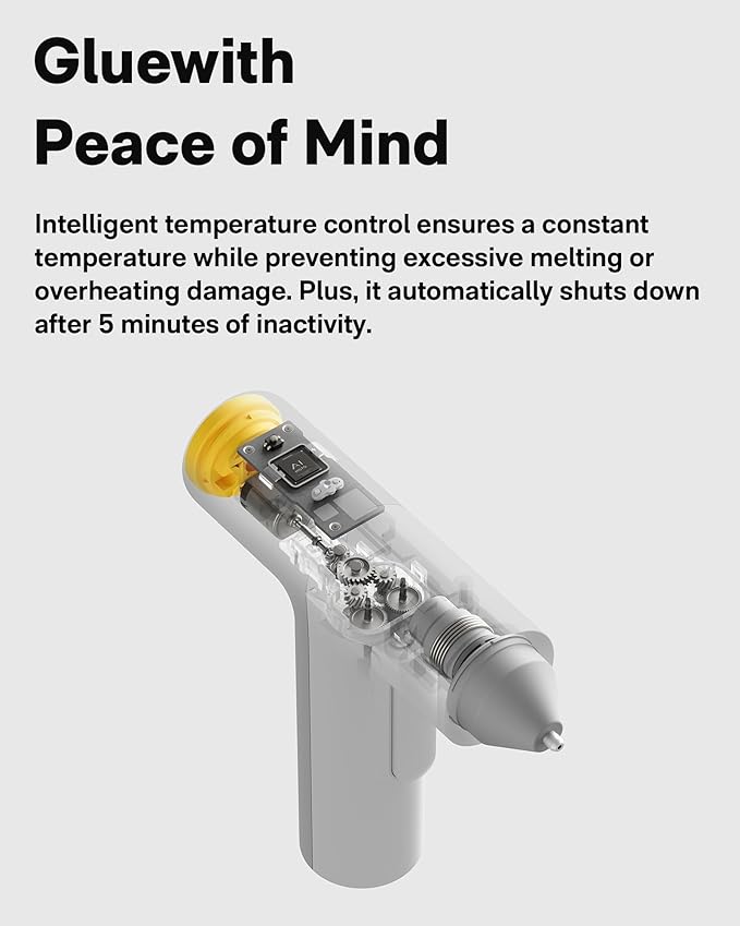 HOTO Cordless Hot Glue Gun with 40 Sticks, 30s Fast Preheating, 3000mAh, One-Hand Auto Dispensing, Dual Safe - Anti-Scald & Anti-Drip,Wireless/Wired Dual Use, Ideal for DIY/Kids Crafts & Home Repairs