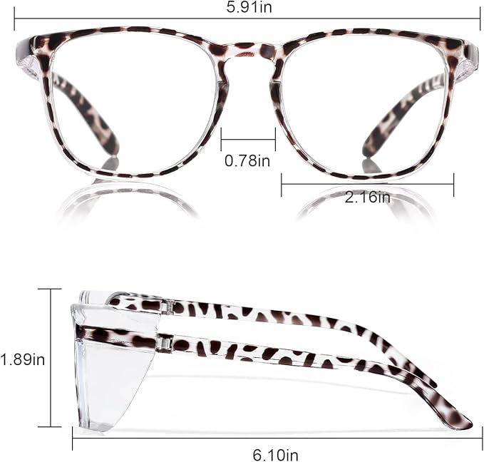 LASMEX Stylish Safety Glasses Goggles for Women Girls Anti-fog Glasses Protective Eyewear Clear Glasses