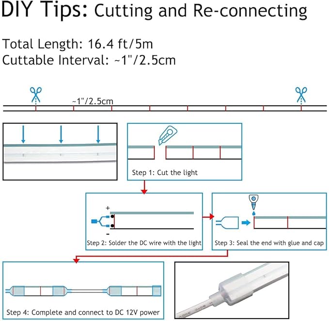 iNextStation Orange Led Strip Lights, 16.4Ft/5m Neon Led Light Strip with Power Adapter, 12V Waterproof Silicone Flex LED Neon Rope Lights for Bedroom Wall Festival Party Sign DIY Decor