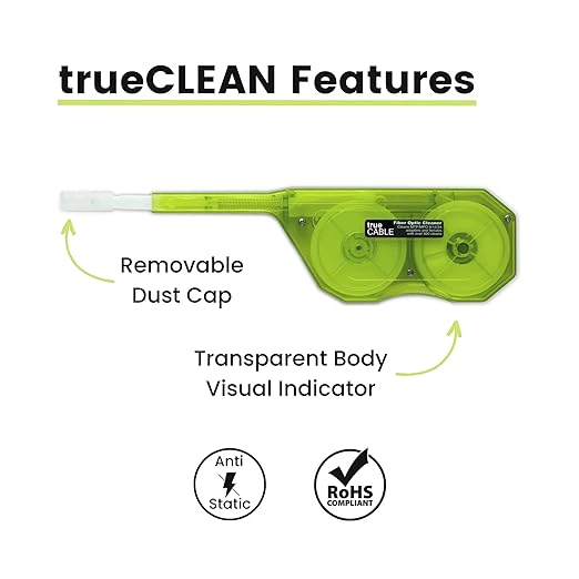 TRUE CABLE Fiber Optic Pen Click Cleaner, Dual Position, MTP/MPO, 500+ Cleans, PC/UPC/APC Connector Ferrules, 8/12/24 Fiber Pinned/Unpinned (Male/Female), 5 Pack