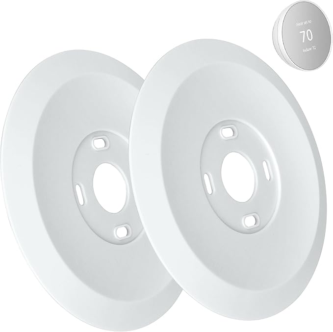Wall Plate Cover Compatible with Google Nest Thermostat 2020,For Google Nest Thermostat Wall Plate, Nest Thermostat Trim Kit Accessory,Fingerprint Resistant | Easy Installation |White 2pc