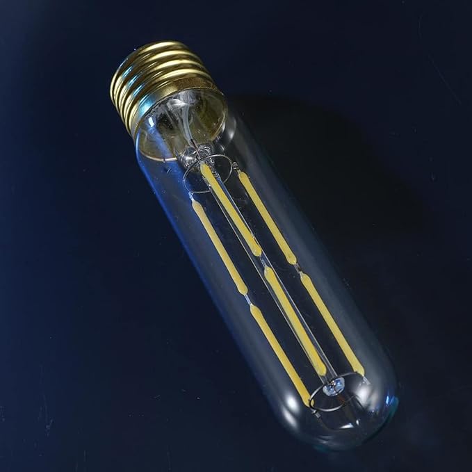 Leools Dimmable E26 LED Bulb 6W Equal 60 Watt Neutral White 4000K E26 Edison AC120V 600lm Tubular T9 T10 LED Light Bulb for Rustic Pendant,Chandeliers,Wall sconces 6Pack