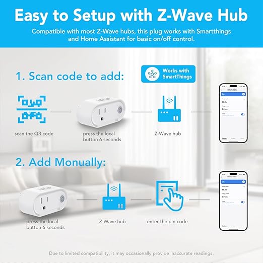NEO Z-Wave Plus Smart Mini Plug 3-Pack, Compact Z-Wave Outlet for Home Automation, Compatible with SmartThings, Basic On/Off Function, 500 S2, Energy Efficient Remote Control