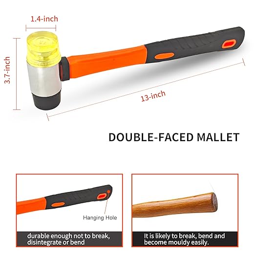 Laminate Flooring Tools Wood Flooring Installation Kit, Vinyl Flooring Tools with 40 Pieces Spacers and Mallet, Soft Pads, Contour Gauge, Tapping Block (44-Soft Pads Contour Gauge)