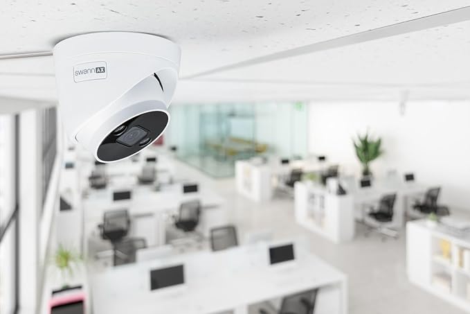 Swann AdvancedX™ Wired 4K Security Camera PoE Outdoor Dome, Color Night Vision, Smart AI Video Analytics/Alerts, Advanced Motion Detection