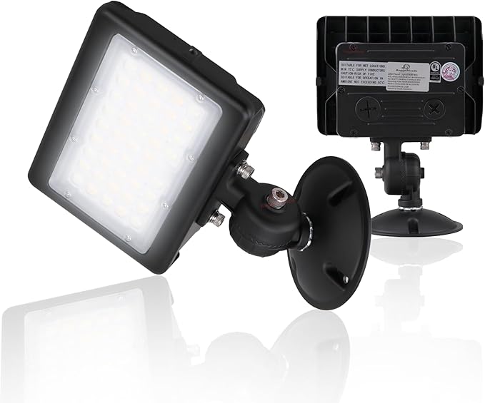 RuggedGrade 80W LED Flood Light | Kivo II Series | 11,600 Lumens | Color Selectable 3000K/4000K/5000K | 145 Lumens per Watt | Outdoor Waterproof Security Light | Round Surface Mount | DLC 5.1 Premium