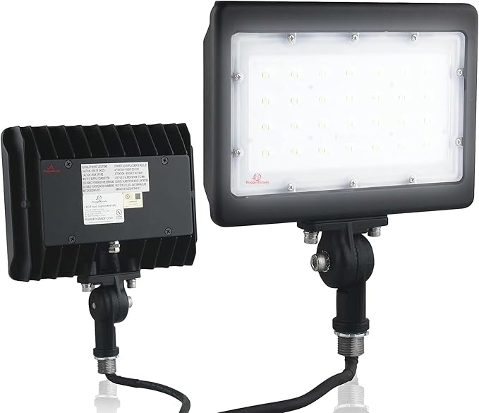 RuggedGrade 50W LED Flood Light | Kivo II Series | 7,150 Lumens | Color Selectable 3000K/4000K/5000K | Outdoor Waterproof Security Light | Knuckle Conduit Mount with Photocell | DLC 5.1 Premium