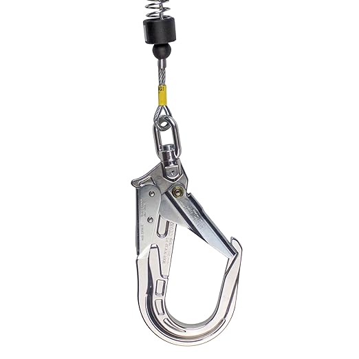 Peakworks Fall Protection Leading Edge Self Retracting Device (SRD) - 10 ft Single Leg Cable with Form Hook - Certified ANSI Z359.14-2021 Class 2 LE SRD (Available in Multiple Lengths & Styles)