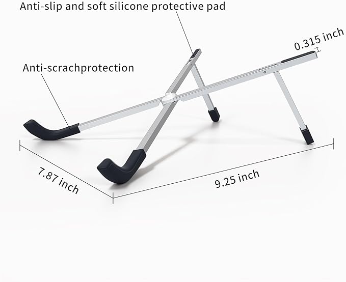 Protable Laptop Stand for Desk,Foldable Laptop Riser Holder,Ventilated Cooling Notebook Mount Computer Stand for 10-15.6” Laptops,Tablets，Aluminum