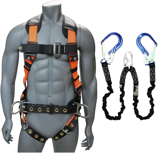 AFP Demon Fall Protection Comfortable Safety Harness (OSHA/ANSI PPE), Harness for Men Construction, Safety Harness Fall Protection Kit
