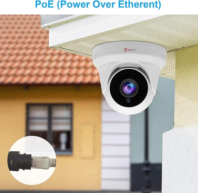 Anpviz 4MP PoE IP Turret Camera with Microphone/Audio, IP Security Camera Outdoor Indoor, Night Vision 50ft, Waterproof IP66, 108° Wide Angle 2.8mm Lens, 24/7 Recording, NDAA Compliant (U Series)