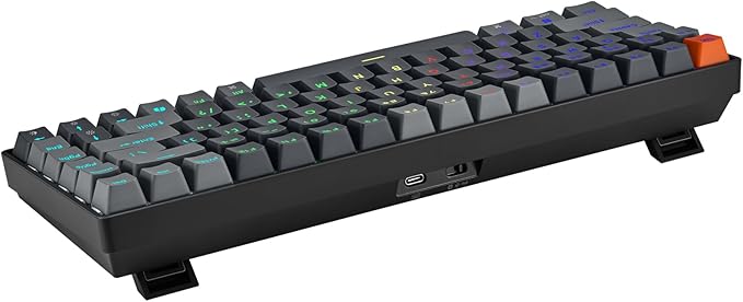 ADESSO EasyTouch 1000 Wired/Wireless/Bluetooth Multi-OS Illuminated Mechanical VIA Mini Keyboard with Copilot Ai Hotkey