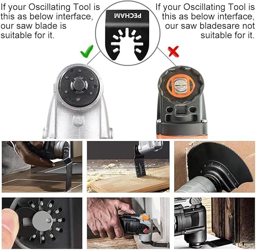 PECHAM 104 Pcs Oscillating Multi Tool Blade, Wood Metal Cutting and Sandpaper Oscillating Tool Accessories with Titanium Quick Tooth Japanese Tooth Multitool Blade Fit More Oscillating Tools