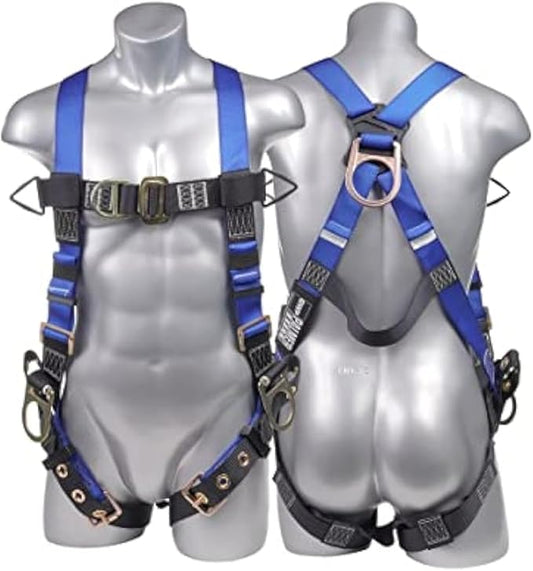 Palmer Safety Construction Harness 5 Point Adjustment, Back D-Ring, Grommet Legs, Multiple Styles I OSHA ANSI Compliant