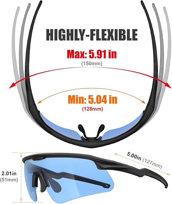 Eye Protection Anti Fog Sport Safety Glasses for Women Men Running Cycling Riding Pickleball Range S54