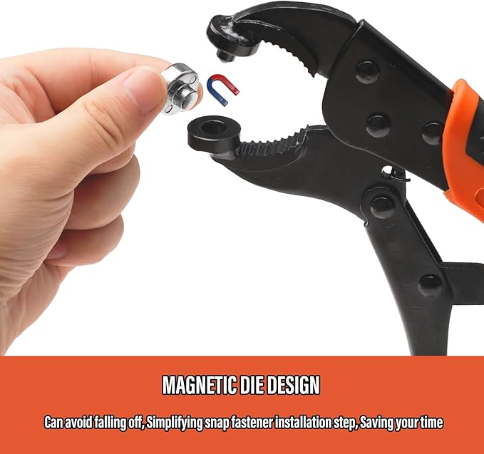 Coowolf Heavy Duty Snap Button Kit, Metal Snap Fasteners Kit Tool with 60 Set Installation or Repair Stainless Snaps for Fabric, Boat Cover, Canvas, Tarp, Clothes