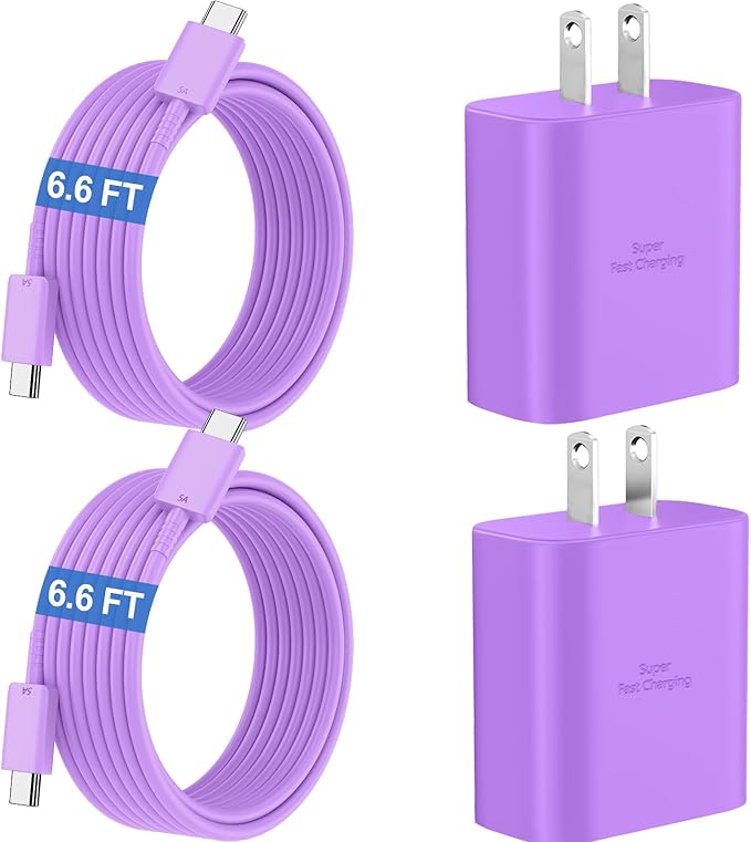 45W Super Fast Charger USB C Android Phone Charger Type C Charger Fast Charging Block with 6.6FT C Charger Cord for Samsung Galaxy S25/S25 Ultra/S25+/S24 Ultra/S24/S24+/S23/S22/S21/S20/Note20/Note 10