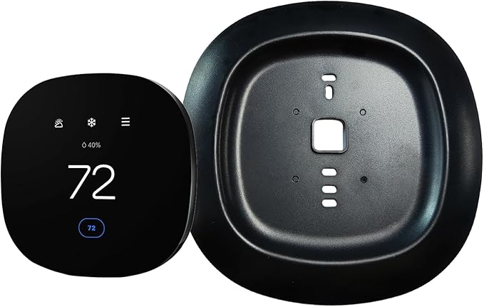 Black Thermostat Decorative Wall Trim Plate Mount Fits Ecobee3, 3 Lite, 4 Smart Home WiFi Thermostat (1 Pack)