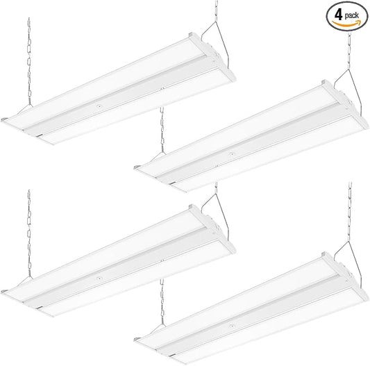 4FT LED High Bay Shop Lights, 270W LED Warehouse Lights, 40500LM 150LM/W, 120-277V, 0-10V Dimmable, 5000K High Bay LED Lighting for Warehouse Workshop Garage, UL Listed - 4PK