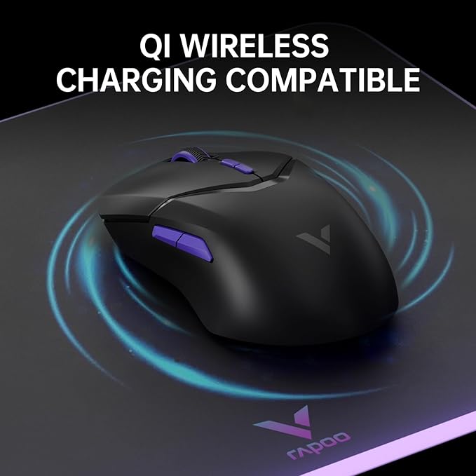 Rapoo VT9PRO 4K Wireless Gaming Mouse, PAW 3398 Sensor, 26000 DPI, 4KHz Polling Rate, 0.25ms Response Time, Lightweight, 10 Programmable Buttons, 180h Battery Life, On-Board Memory, PC - Black