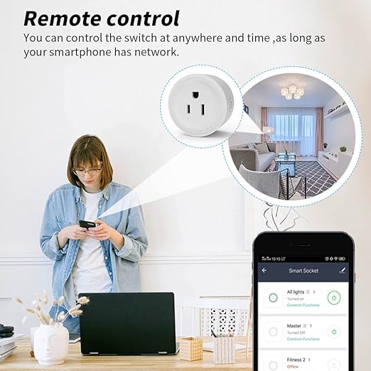 16A Smart Plug Wi-Fi Mini, Compatible with Alexa & Google Home, Timer 2.4G Wi-Fi Only,Remote Control with Timing Function, Timing and scheduling,Works with Your Wi-Fi Router – no hub Required.
