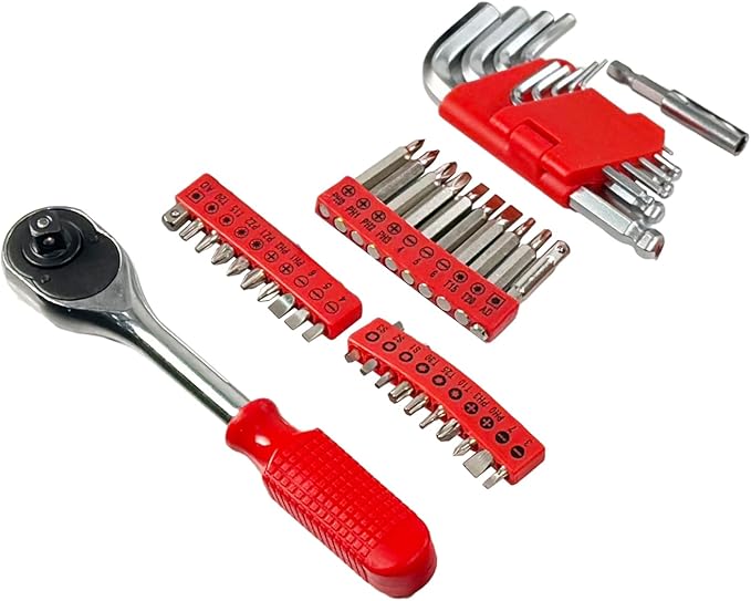 Hand tools, 237 Piece Tools Set, socket wrenches Professional Grade All-in-One Tool Kit for dorm with Plastic Toolbox-Perfect Idea as a Gift for College, General Household Hand Repair Set