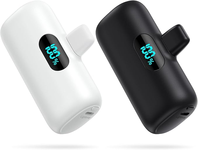 [2 Pack]Small Portable Charger for iPhone,Upgraded 5000mAh PD Fast Charging Power Bank,Cute Mini Portable Phone Charger Battery Pack Compatible with iPhone 14/14 Pro Max/13/13 Pro/12 Pro/11/XR/X/8 etc