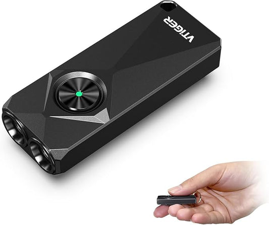 VTIGER K1 Keychain Flashlights, 800 Lumens Portable Flat Little Light,USB Rechargeable Mini Pocket EDC Flashlight with Clip,Compact LED Keyring Lights with Magnet for Everyday Carry,Camping,Emergency