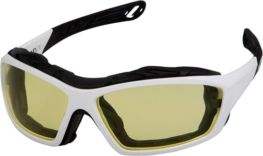 WYND Blocker Motorcycle Riding Glasses Extreme Sports Wrap Sunglasses (White/Yellow)