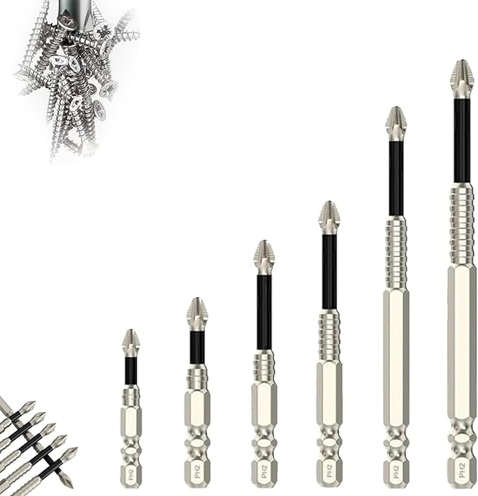 High Magnetic Screwdriver Drill Bit Set, High Magnetic Drill Bit Set,Strong Magnetic Durability Screwdriver Drill Bit Set, Universal Anti-Slip Magnetic Electric Screwdriver Set, Magnetic bit(6PCS)