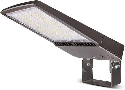 300W LED Parking Lot Light, 5700K 42000LM LED Shoebox Area Light [1000W MH/HPS Equiv.], 0-10V Dimmable Outdoor Pole Flood Lights with Yoke Mount, IP65 20KV Surge Protection AC100-277V UL&DLC Listed